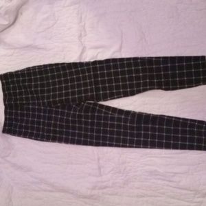Black + White plaid pants